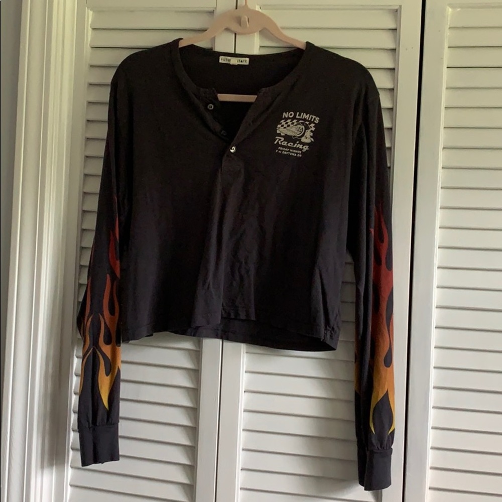 Grey cropped urban outfitters shirt